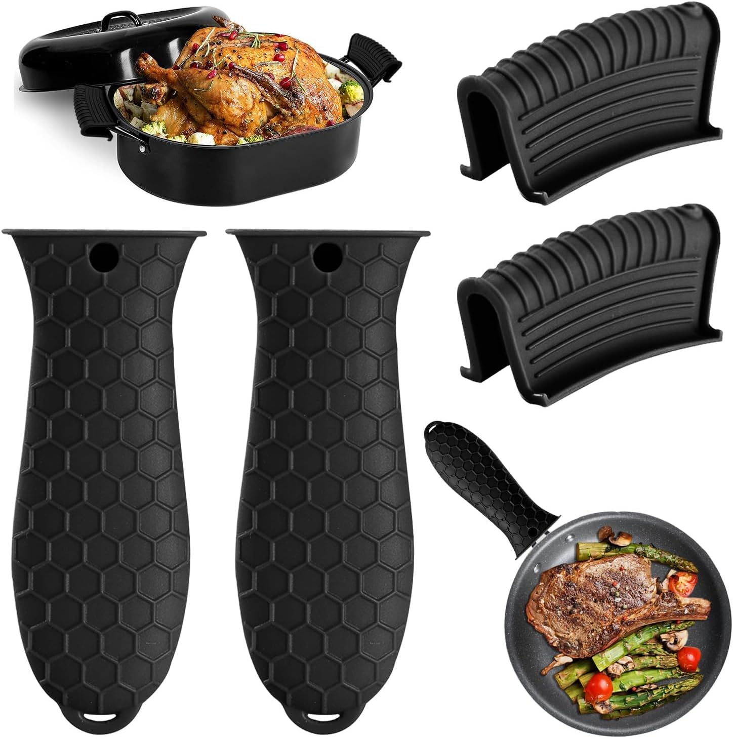 Dosa Pan Iron - Silikon Isıya Dayanıklı Sap Kapakları, Dökme